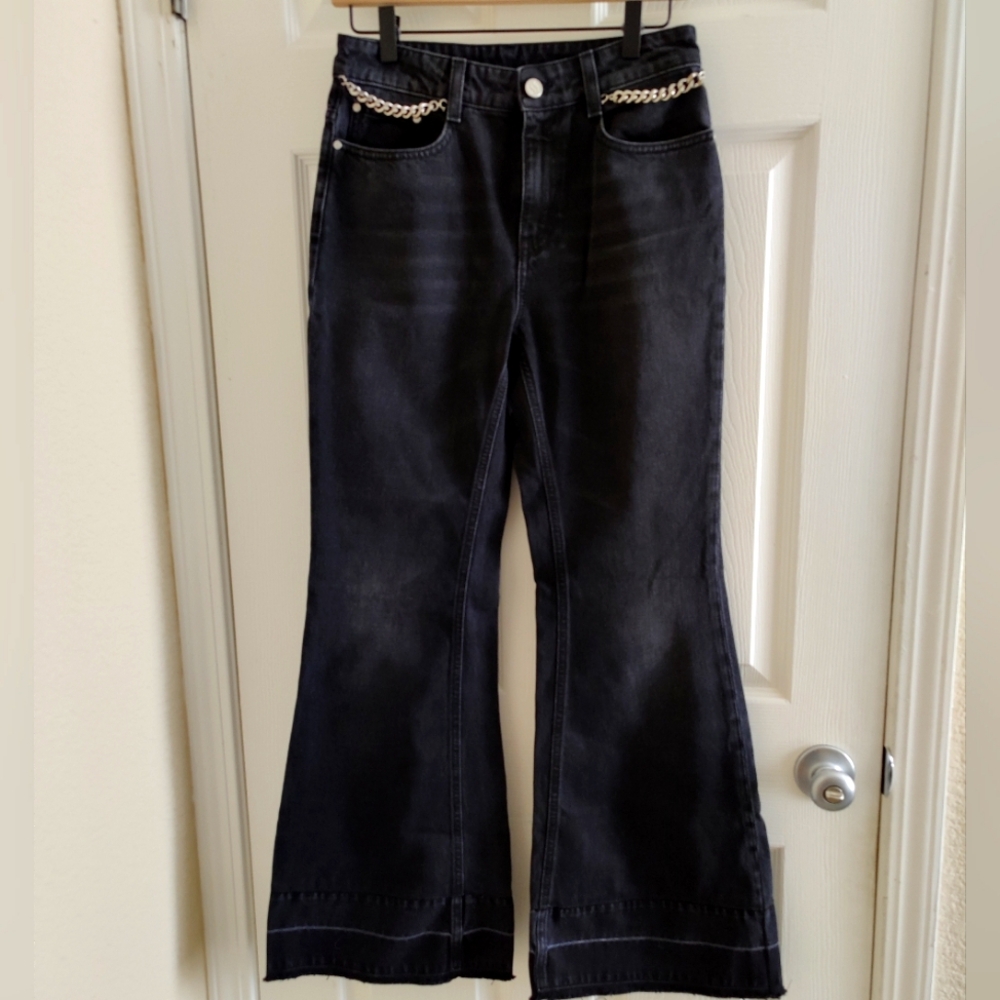 Falabella Flared Leg Jeans, Black, Stella McCartney, size 27